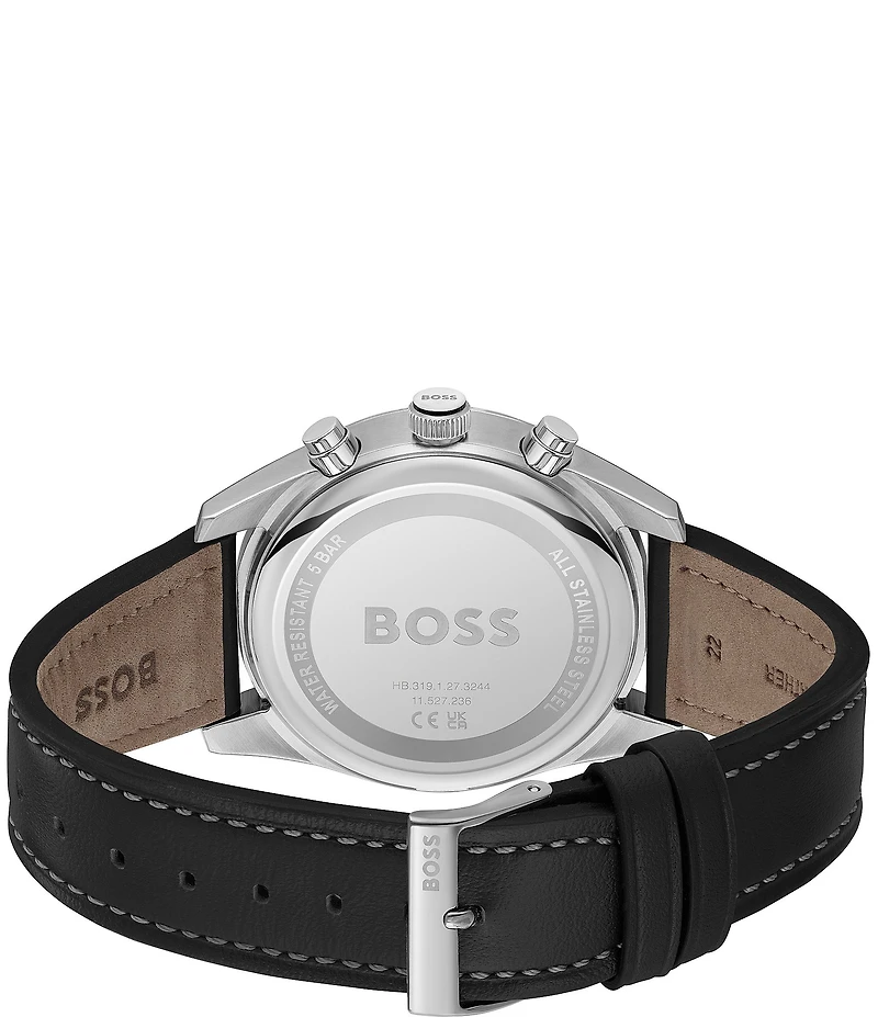 Hugo Boss Men's Skytraveller Chronograph Leather Strap Watch