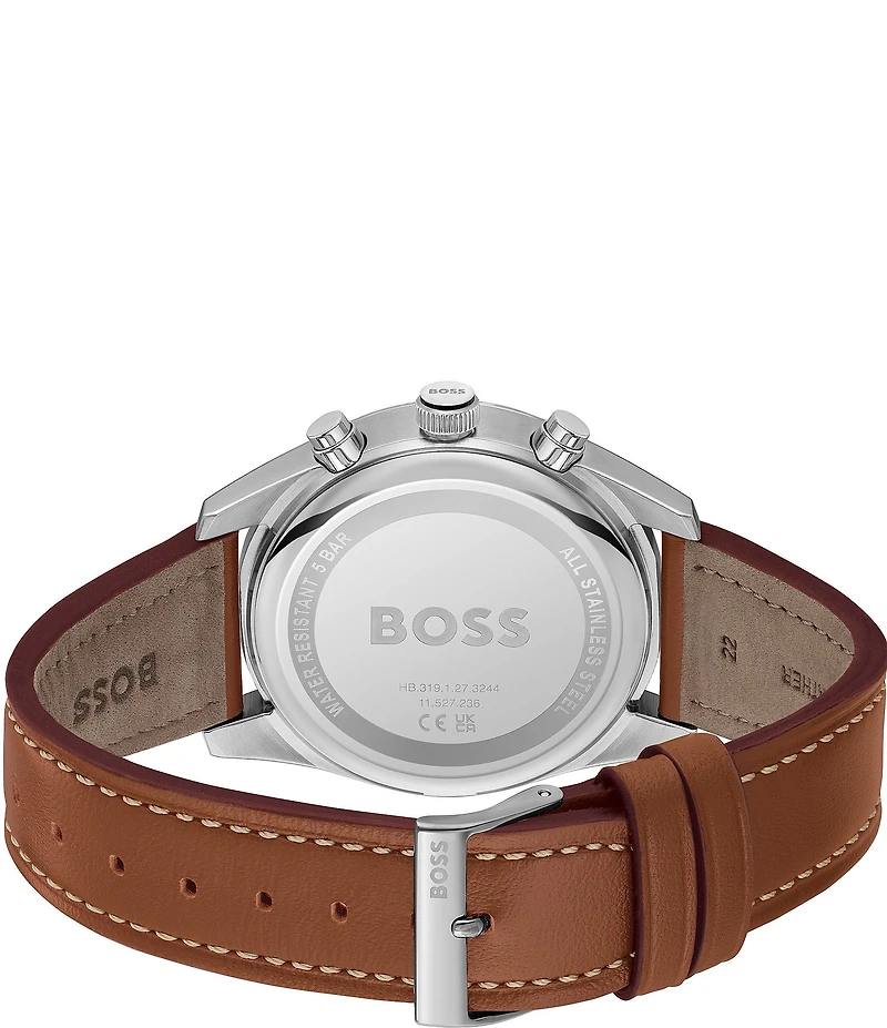Hugo Boss Men's Skytraveller Chronograph Leather Strap Watch