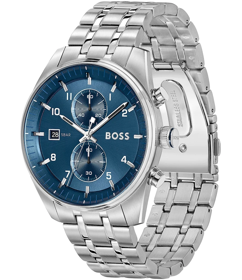 Hugo Boss Men's Skytraveller Quartz Chronograph Stainless Steel Bracelet Watch