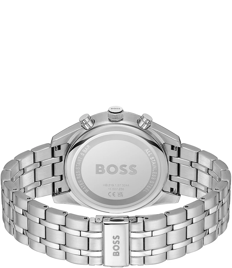 Hugo Boss Men's Skytraveller Quartz Chronograph Solid Tone Stainless Steel Bracelet Watch