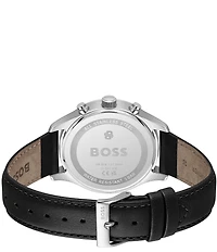Hugo Boss Men's Stratus 41mm Quartz Chronograph Leather Strap Watch