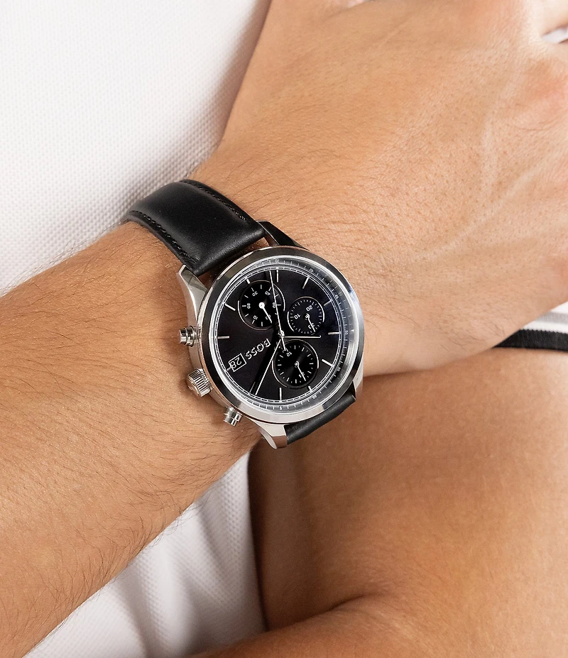Hugo Boss Men's Stratus 41mm Quartz Chronograph Leather Strap Watch