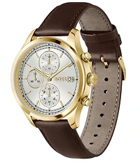 Hugo Boss Men's Stratus Quartz Chronograph Brown Leather Strap Watch