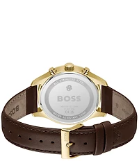 Hugo Boss Men's Stratus Quartz Chronograph Brown Leather Strap Watch