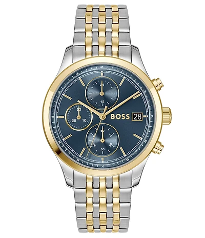 Hugo Boss Men's Stratus Quartz Chronograph Two Tone Stainless Steel Bracelet Watch