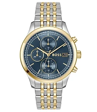 Hugo Boss Men's Stratus Quartz Chronograph Two Tone Stainless Steel Bracelet Watch