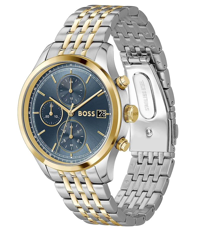 Hugo Boss Men's Stratus Quartz Chronograph Two Tone Stainless Steel Bracelet Watch