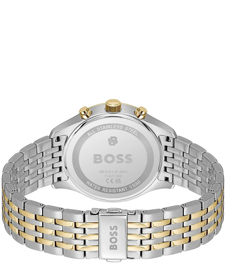 Hugo Boss Men's Stratus Quartz Chronograph Two Tone Stainless Steel Bracelet Watch