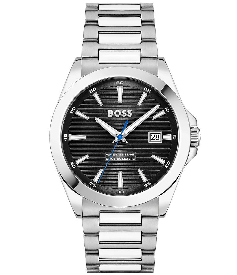 Hugo Boss Men's Strike Quartz Mechanical Automatic Stainless Steel Bracelet Watch