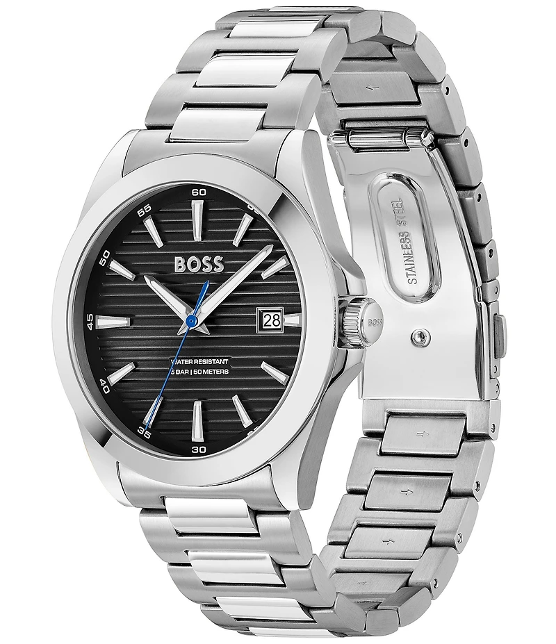 Hugo Boss Men's Strike Quartz Mechanical Automatic Stainless Steel Bracelet Watch