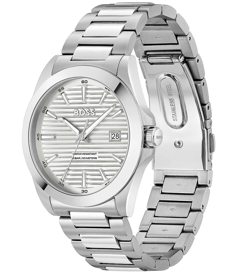 Hugo Boss Men's Strike Quartz Mechanical Automatic Stainless Steel Bracelet Watch