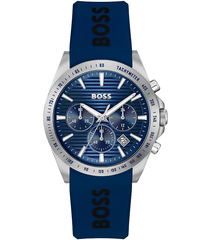 Hugo Boss Men's Strike Quartz Chronograph Silicone Strap Watch