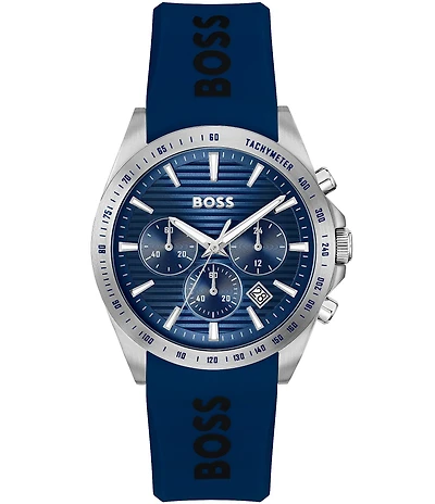 Hugo Boss Men's Strike Quartz Chronograph Silicone Strap Watch