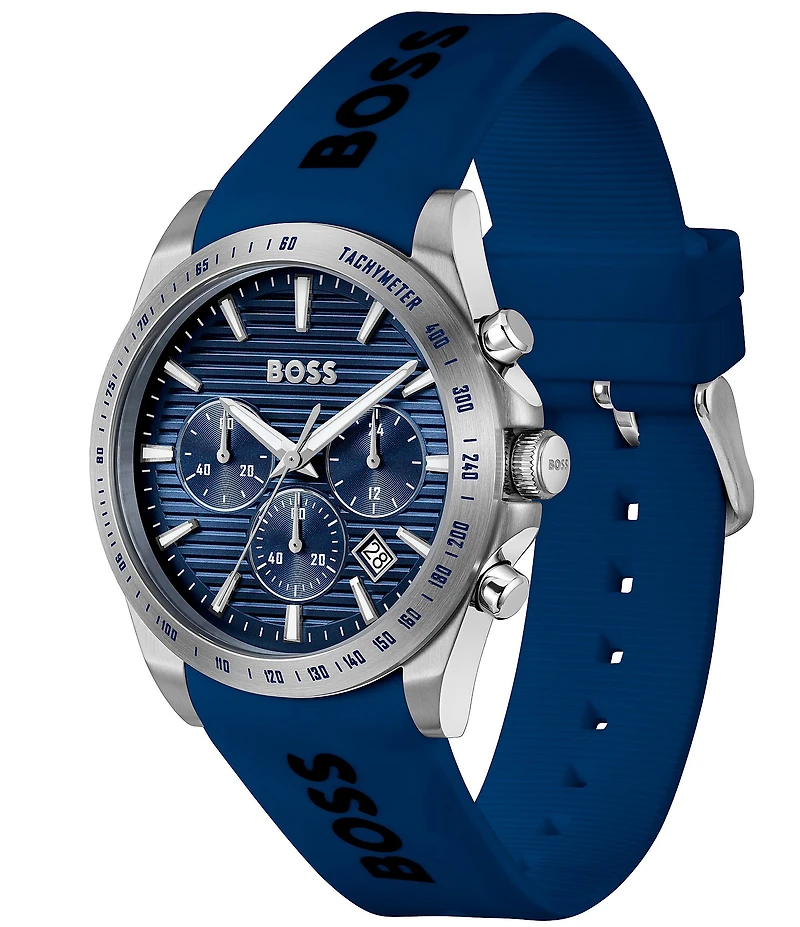 Hugo Boss Men's Strike Quartz Chronograph Silicone Strap Watch