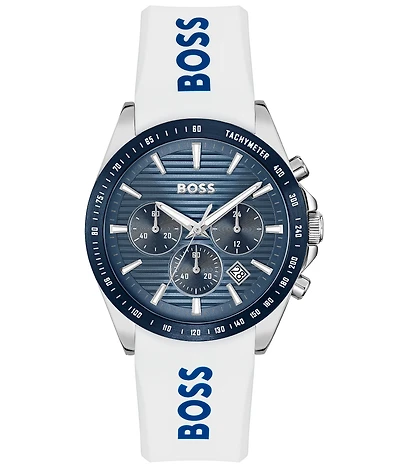 Hugo Boss Men's Strike Quartz Chronograph Silicone Strap Watch