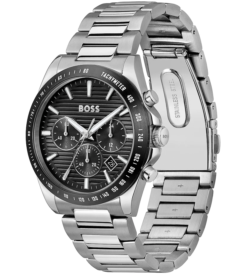 Hugo Boss Men's Strike Quartz Chronograph Stainless Steel Bracelet Watch