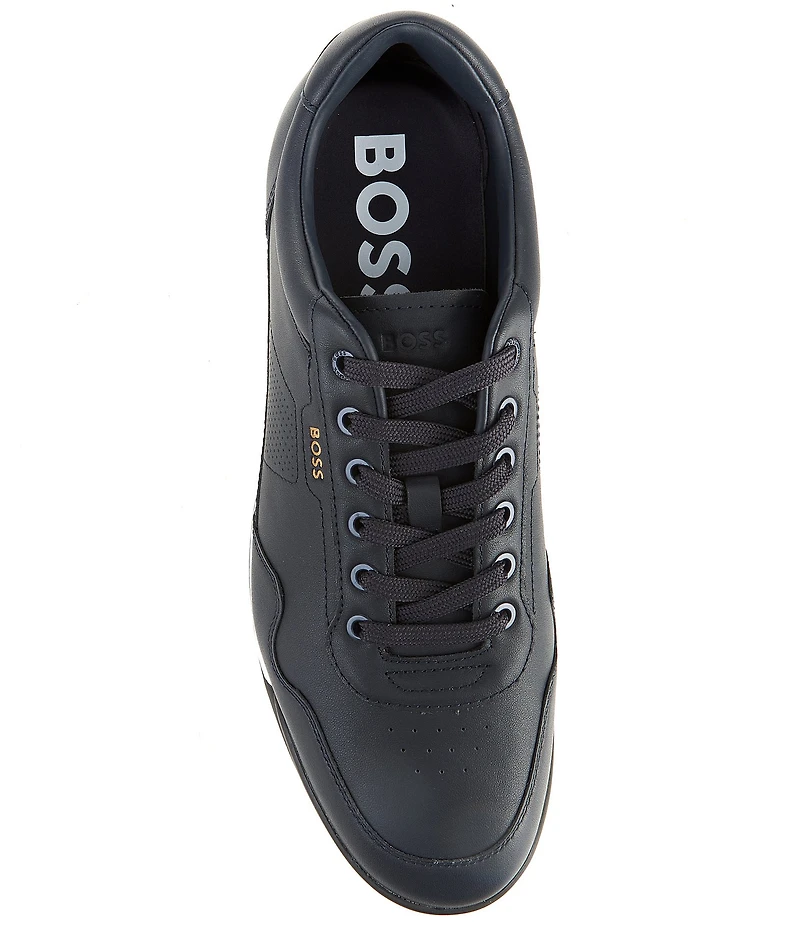 Hugo Boss Men's Titanium Perforated Leather Sneakers