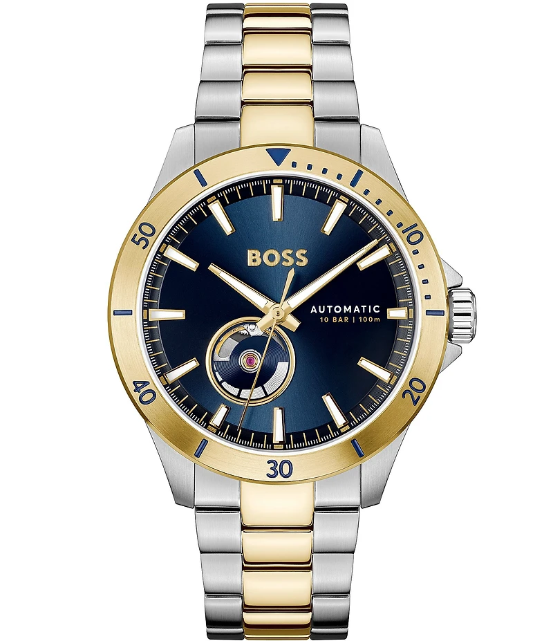 Hugo Boss Men's Trooper Mechanic Automatic Stainless Steel Bracelet Watch