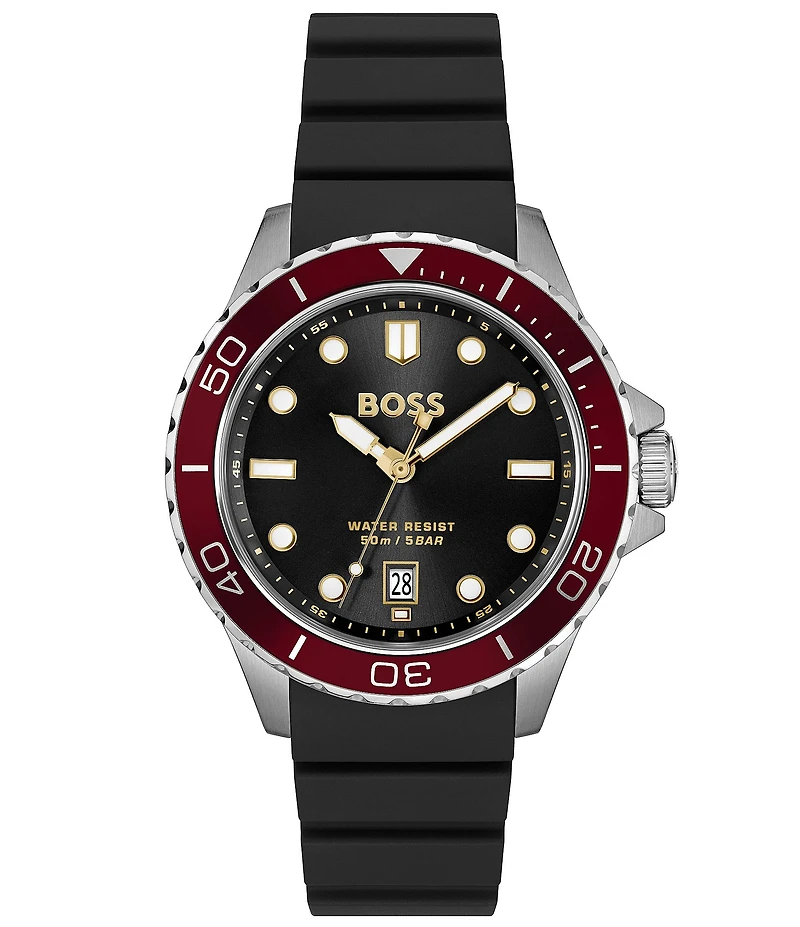 Hugo Boss Men's Troper Sport Quartz Analog Silicone Strap Watch