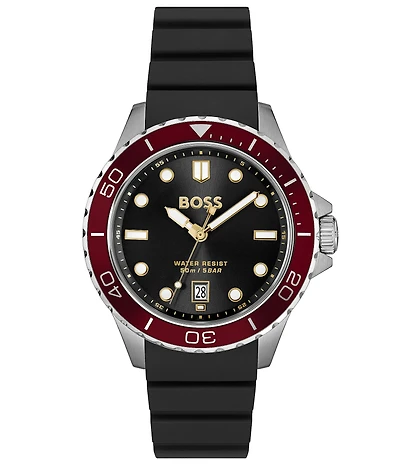 Hugo Boss Men's Troper Sport Quartz Analog Silicone Strap Watch