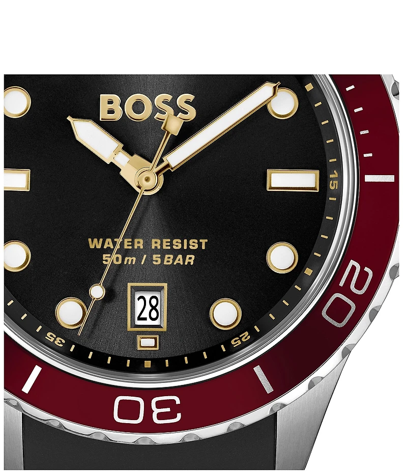 Hugo Boss Men's Troper Sport Quartz Analog Silicone Strap Watch