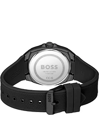 Hugo Boss Men's Walker Quartz Mechanical Automatic Black Silicone Strap Watch