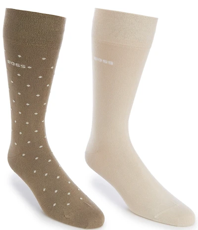 Hugo Boss Mini Dot VI Bamboo Crew Dress Socks 2-Pack