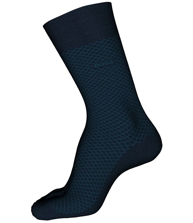 Hugo Boss Mini-Grid Patterned Dress Socks