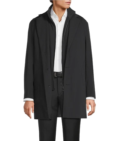 Hugo Boss Notch Lapel Regular Fit Solid Coat