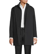 Hugo Boss Notch Lapel Regular Fit Solid Coat