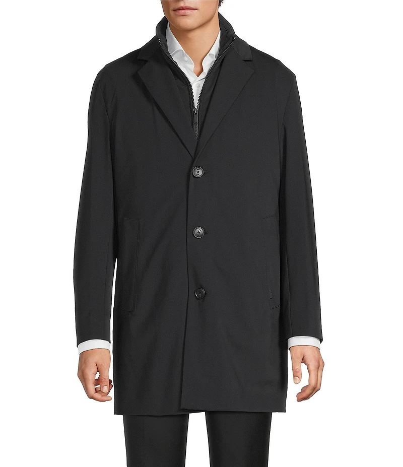 Hugo Boss Notch Lapel Regular Fit Solid Coat