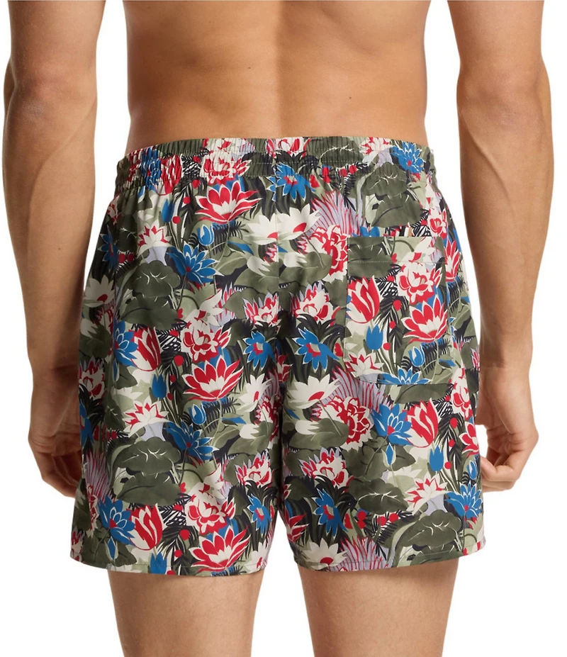 Hugo Boss Piranha 5.31#double; Inseam Allover Print Swim Trunks