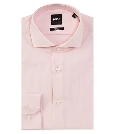 Hugo Boss Sharp Fit Easy Iron Spread Collar Solid Twill Dress Shirt