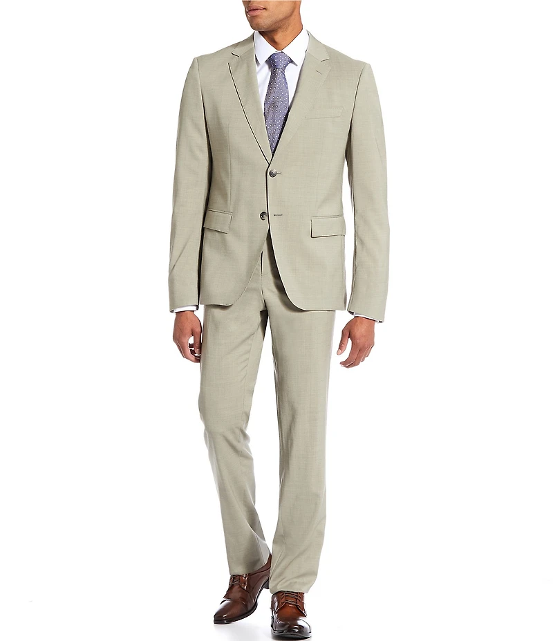 Hugo Boss Slim Fit Flat Front Melange 2-Piece Suit
