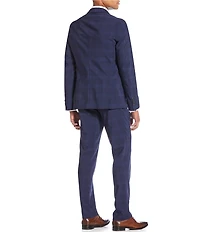Hugo Boss Slim Fit Flat Front Plaid Patterned 2-Piece Suit