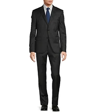 Hugo Boss Slim Fit Flat Front Notch Lapel Solid Pattern 2-Piece Suit