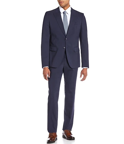 Hugo Boss Slim Fit Flat Front Windowpane 2-Piece Suit
