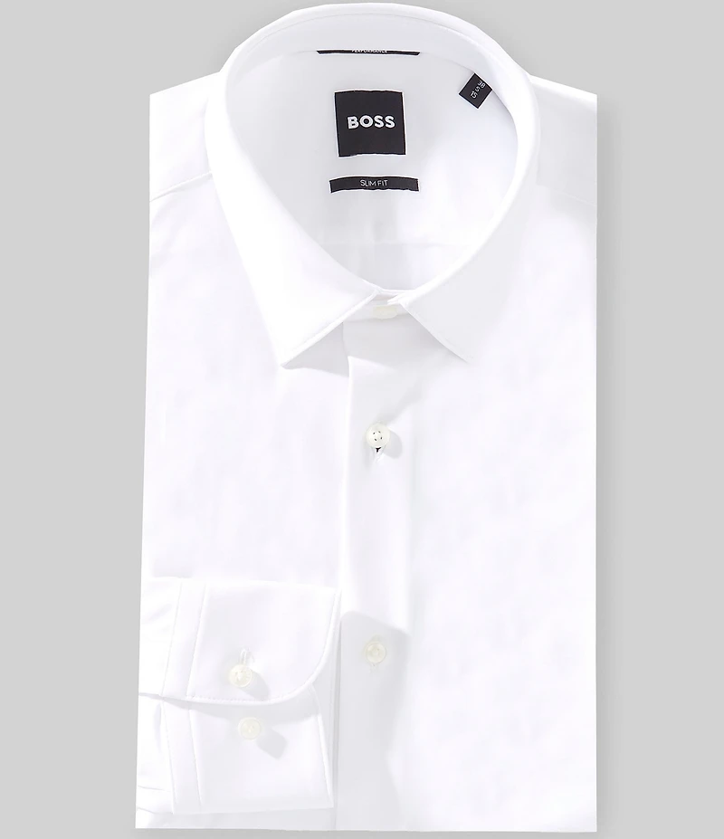 Hugo Boss Slim Fit Performance Spread Collar Solid Dress Shirt