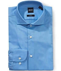 Hugo Boss Slim Fit Spread Collar Diagonal Stripe Dress Shirt