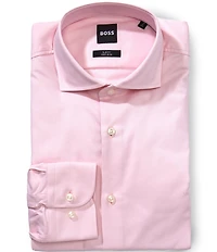 Hugo Boss Slim Fit Spread Collar Diagonal Stripe Dress Shirt