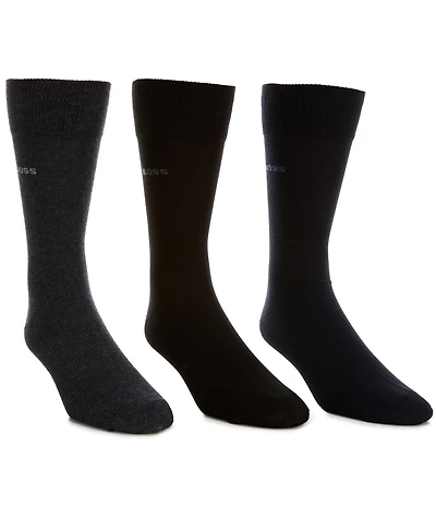 Hugo Boss Solid Crew Dress Socks 3-Pack
