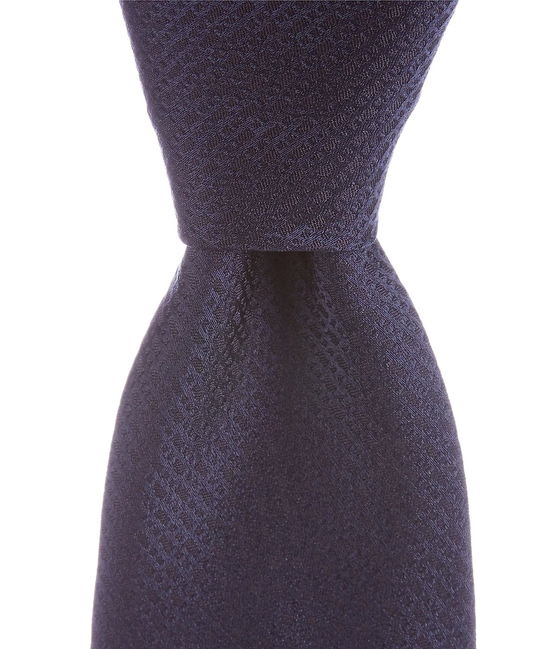 Hugo Boss Solid Textured Jacquard 2.95#double; Silk Tie