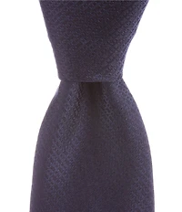 Hugo Boss Solid Textured Jacquard 2.95#double; Silk Tie
