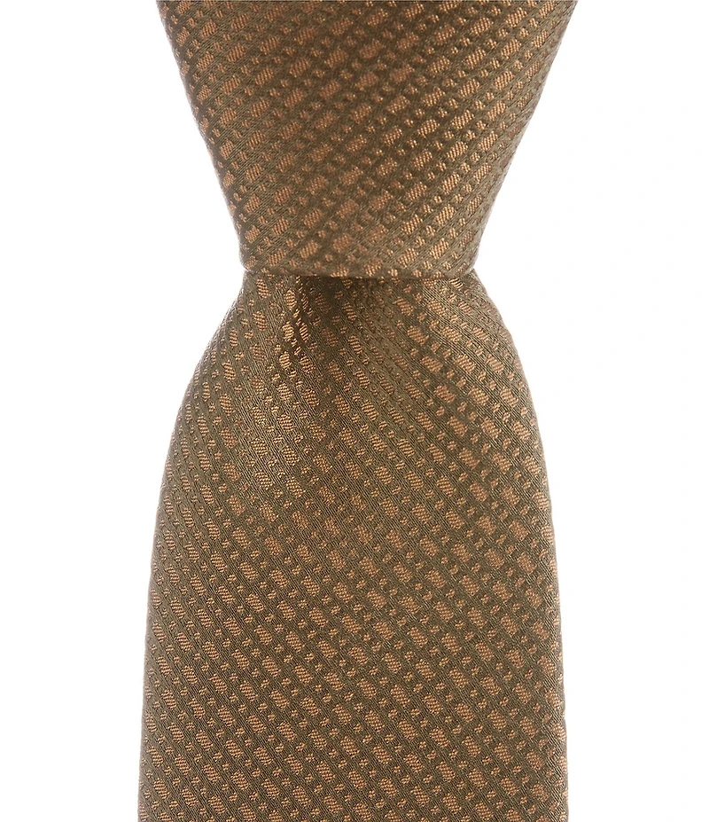 Hugo Boss Solid Textured Jacquard 2.95#double; Silk Tie