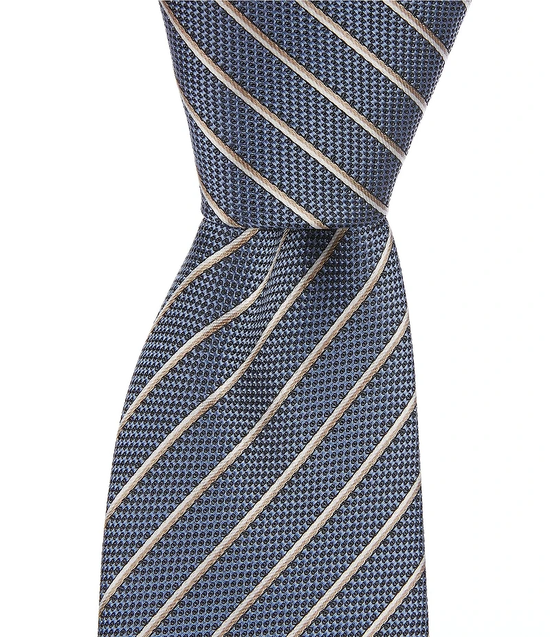 Hugo Boss Striped 2.9#double; Silk Blend Tie