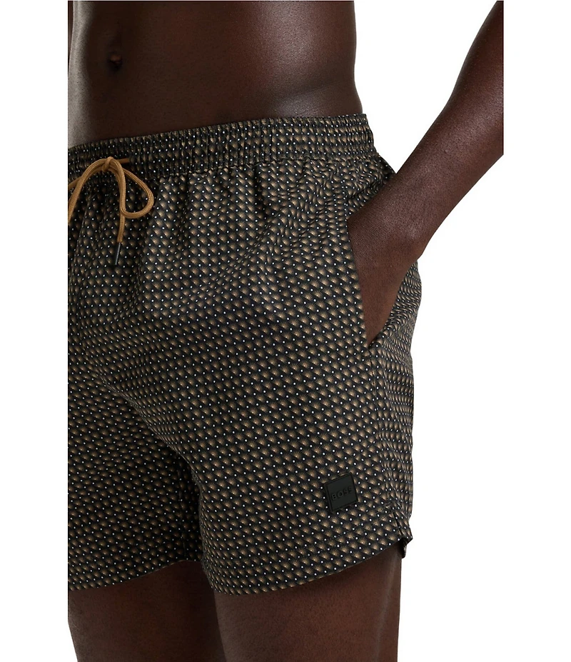 Hugo Boss Vibe Mini-Pattern 5.1#double; Inseam Swim Trunks