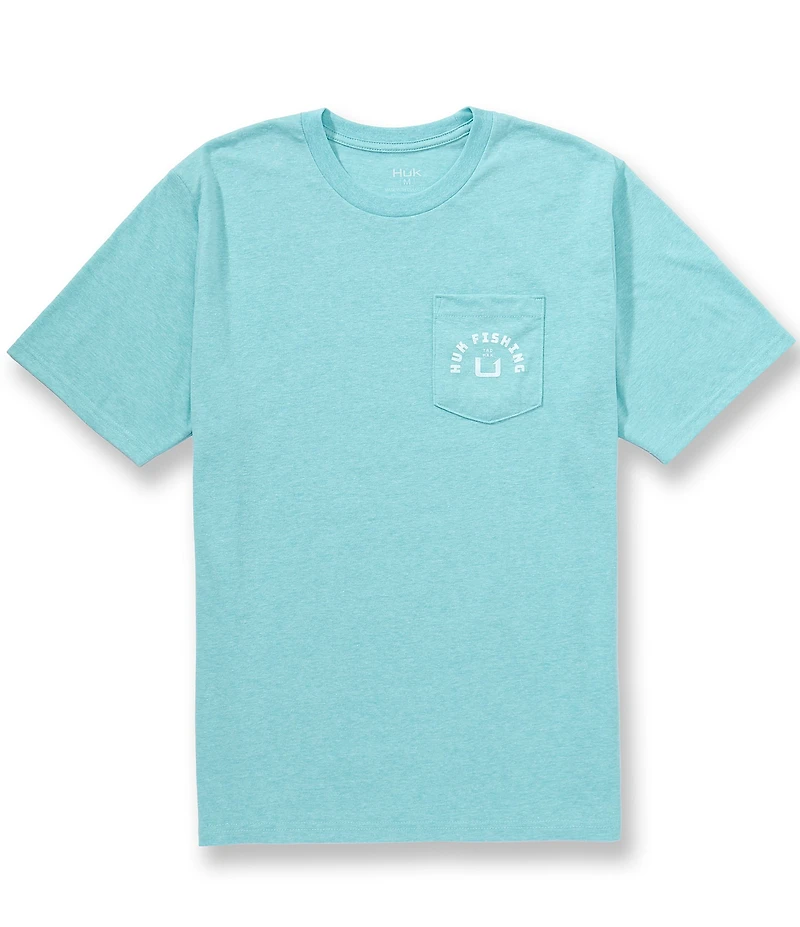 Huk Fishing Crew Neck Short Sleeve Graphic Pocket T-Shirt