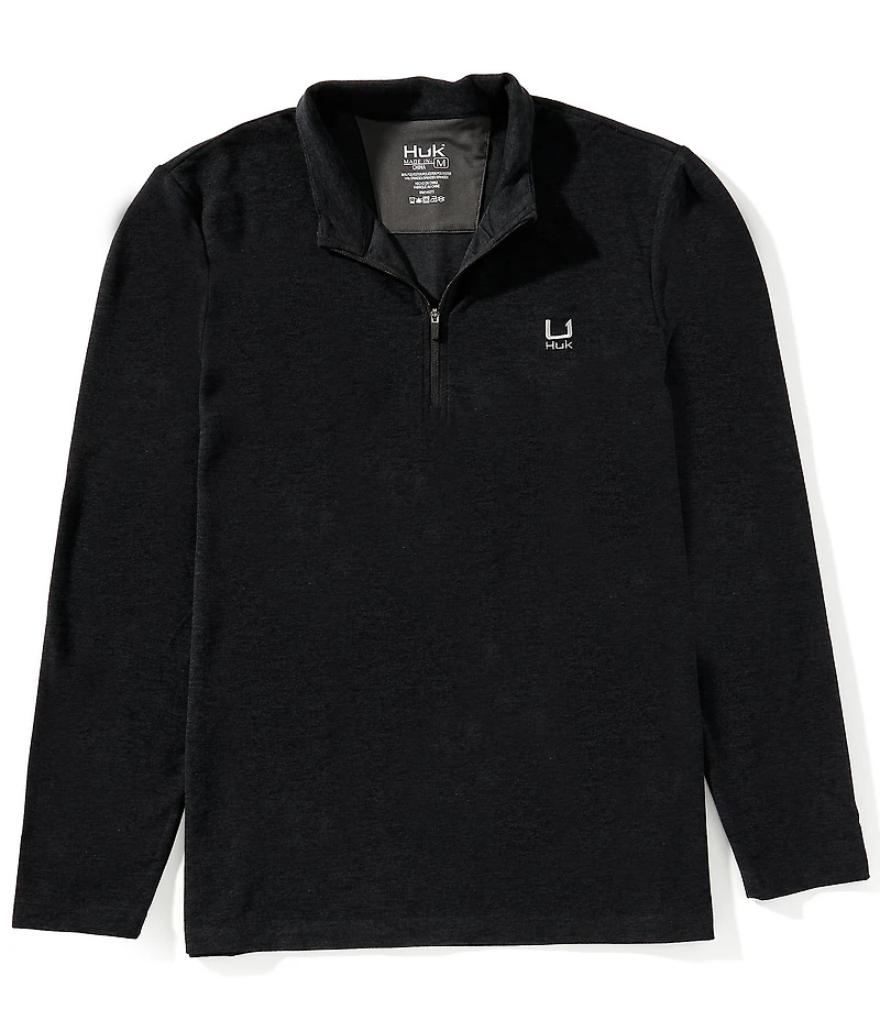 Huk Leward Long Sleeve Solid 1/4 Zip Lightweight Fleece Hoodie