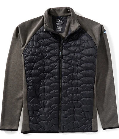 Huk Scale Hybrid Long Sleeve Color Block Taffeta/Performance Fleece Jacket