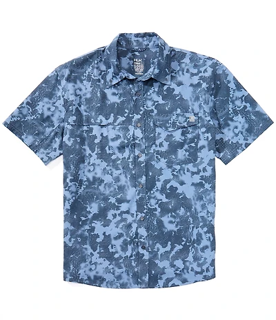 Huk Tide Point KC Printed Short Sleeve Button Down Shirt